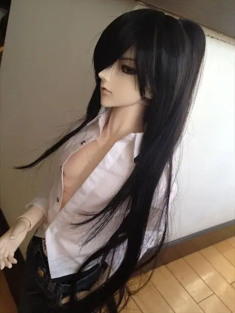 BJD Doll Wig 1/3 1/4 70cm Doll Hair MDZS The Untamed Wei Wuxian Xiaozhan black silvery long Chinese ancient accessories