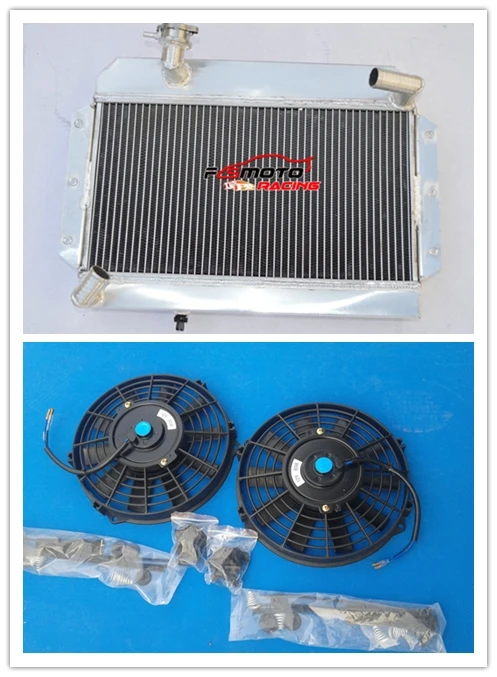 56MM Aluminum Radiator + Fan Cooling For Rover / MG MGA 1500 / 1600 / 1622 / DE-LUXE Manual MT