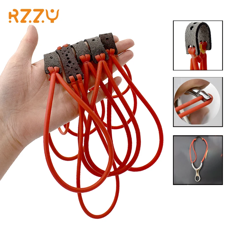 3PCS/6PCS/9PCS Slingshot Hunting Powerful Elastic Round  Rubber Band Can Collocation Catapult for Outdoor Shooting Accessories