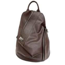 New leather backpack with female head layer leather backpack zipper buckle anti-theft travel bag