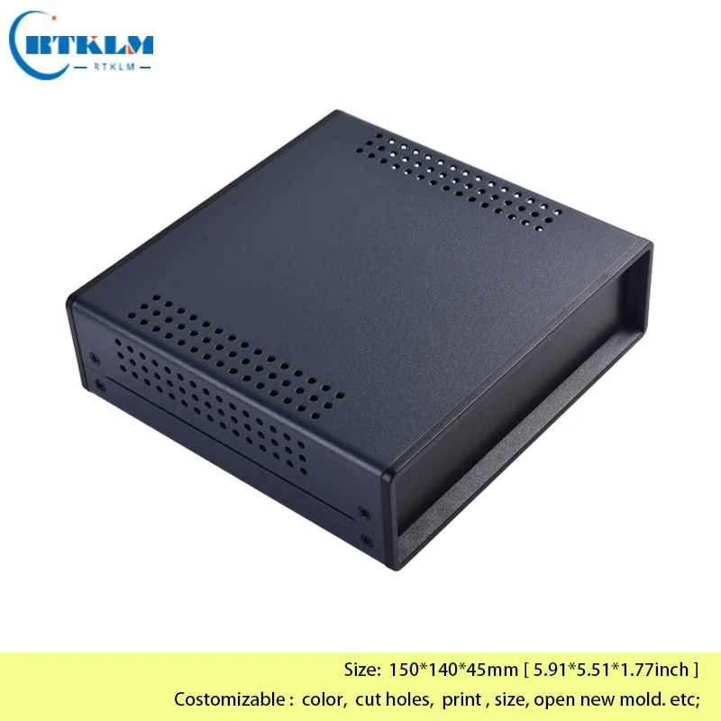 DIY Electronic Project Box Iron Metal Box Iron Junction Box Iron Housing Distribution Box ABS Plastic Panel 150*140*45mm