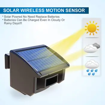 HTZSAFE 400 Meters Solar Wireless Driveway Alarm Outdoor Weather-Resistant Motion Sensor & Detector DIY Security Alert System 4