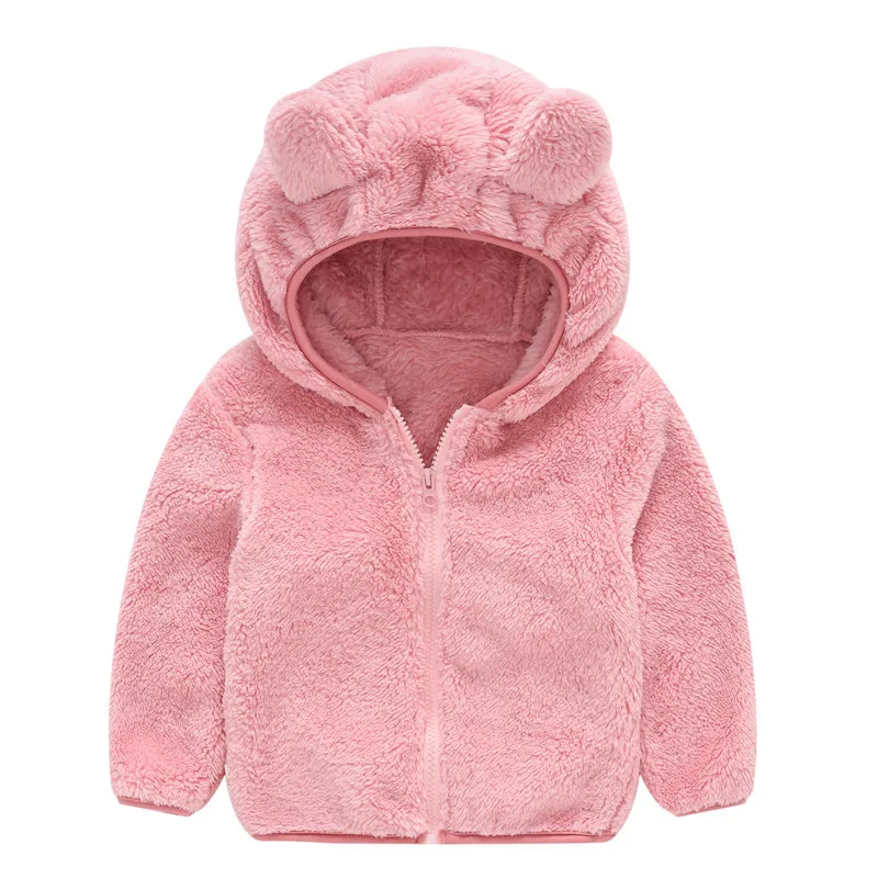 Autumn Baby Boys Hooded Jackets For Kids Clothes Girls Cartoon Plush Coats Jackets Casual Toddler Girl Zipper Jacket Outerwear