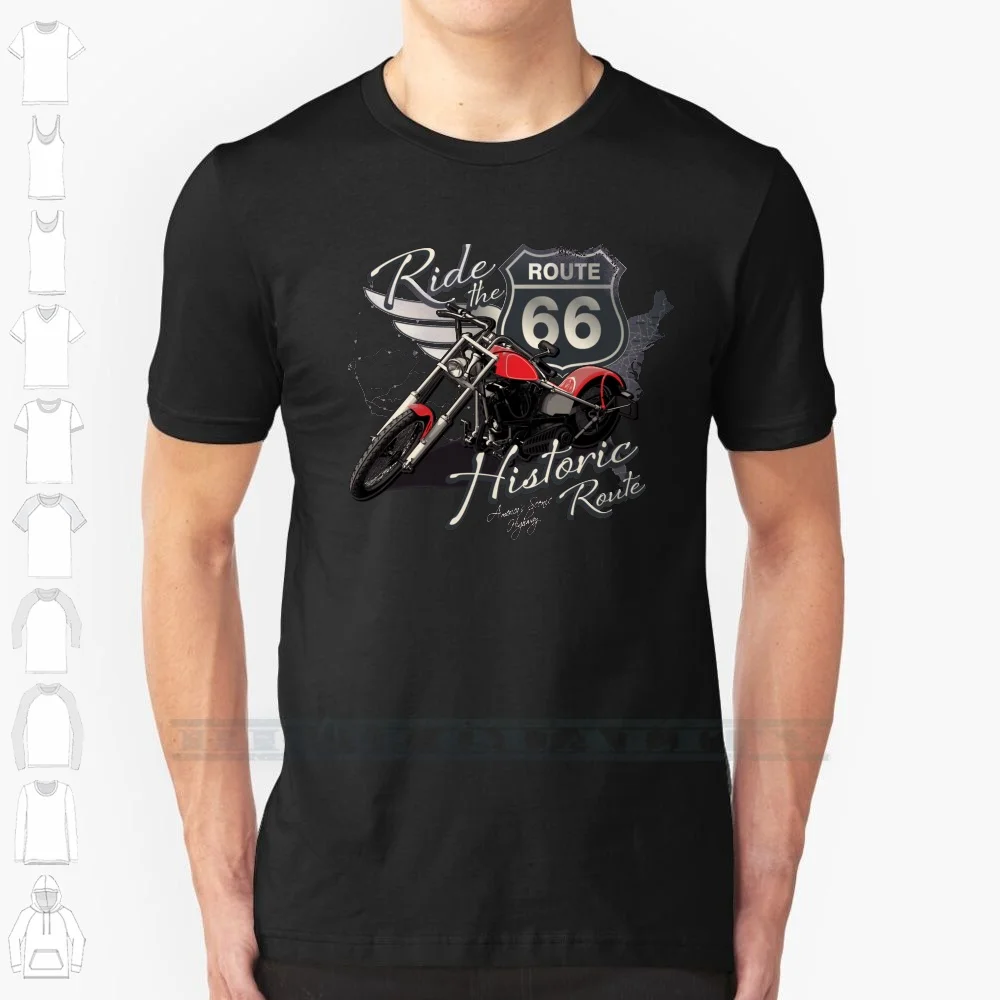 Camiseta de 100% algodón de ruta histórica de México, cubierta de teléfono móvil Popular, para motocicleta, viajar, montar en bicicleta, mapa, superventas, Ruta 66
