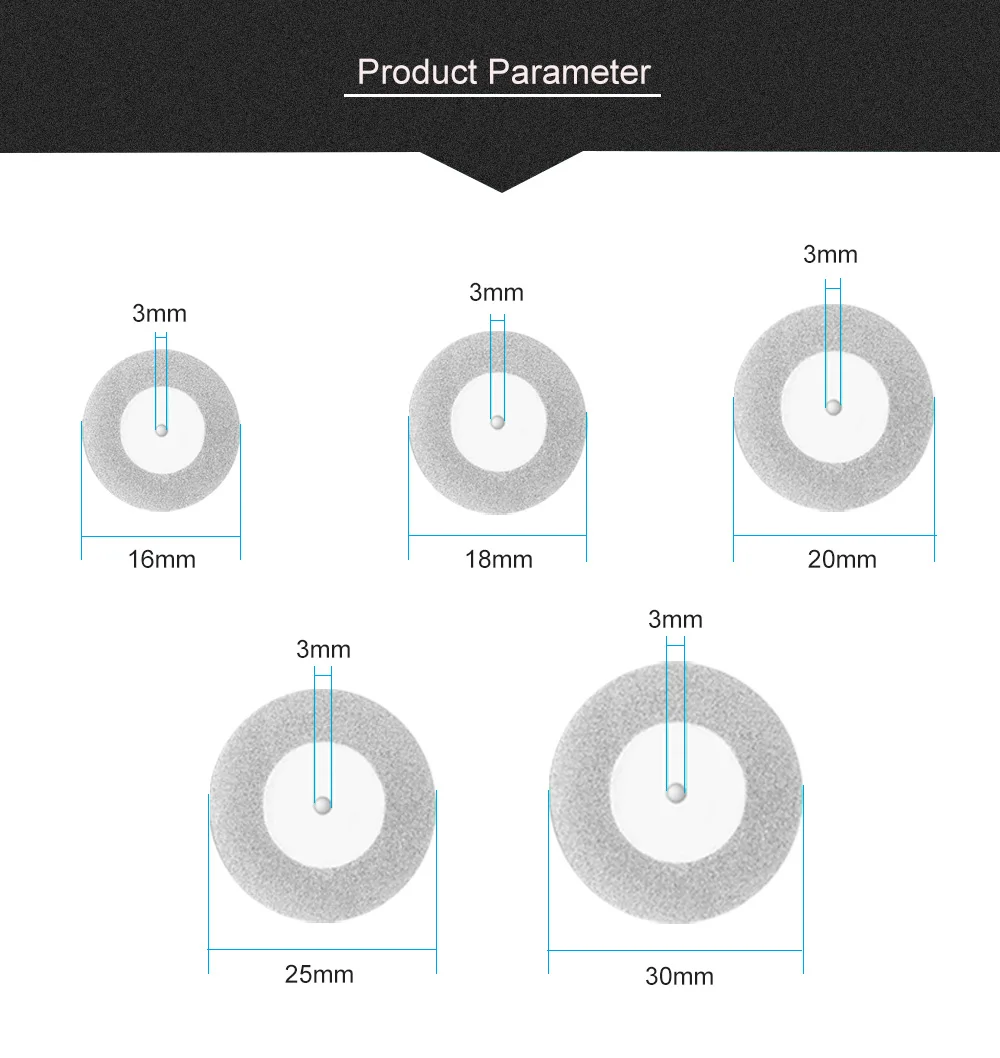 10pcs/Pack Mini Saw Blade Set Diamond Saw Blades Jade Glass Ceramic Polished Cutting Blade Sharp Cutting Disc Abrasive 16mm-30mm