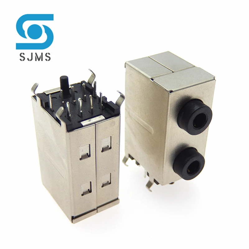 1Pcs PJ306E Headphone Jack 3.5mm 2P 3P red + green + Blue Desktop Computer Motherboard Audio Socket DIY Repair Connector 3.5