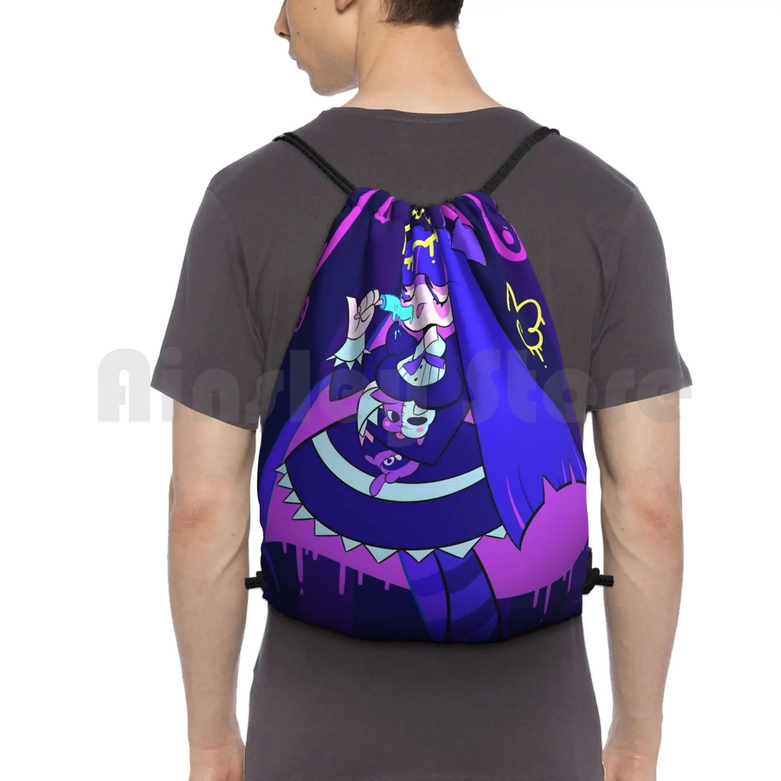 

Sweet Angel Backpack Drawstring Bags Gym Bag Waterproof Anime Panty And Stocking With Garterbelt Paswg Anarchy Stocking