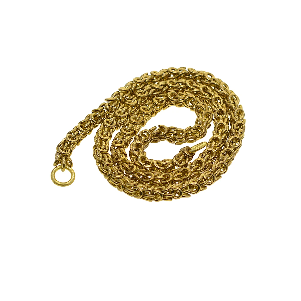 viking Punk biker Fine solid brass 6 mm thick Byzantine snake chain necklace wallet jean FOB keychains chain  DIY