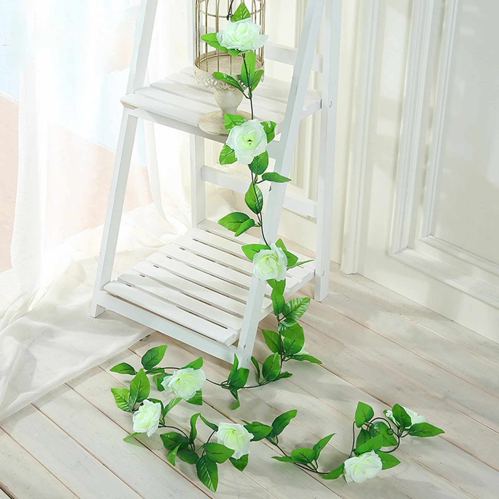 Artificial Roses Flower Vine Beautify Wedding Party Home Romantic Atmosphere Decoration Door Wall Balcony Fence Window Decor