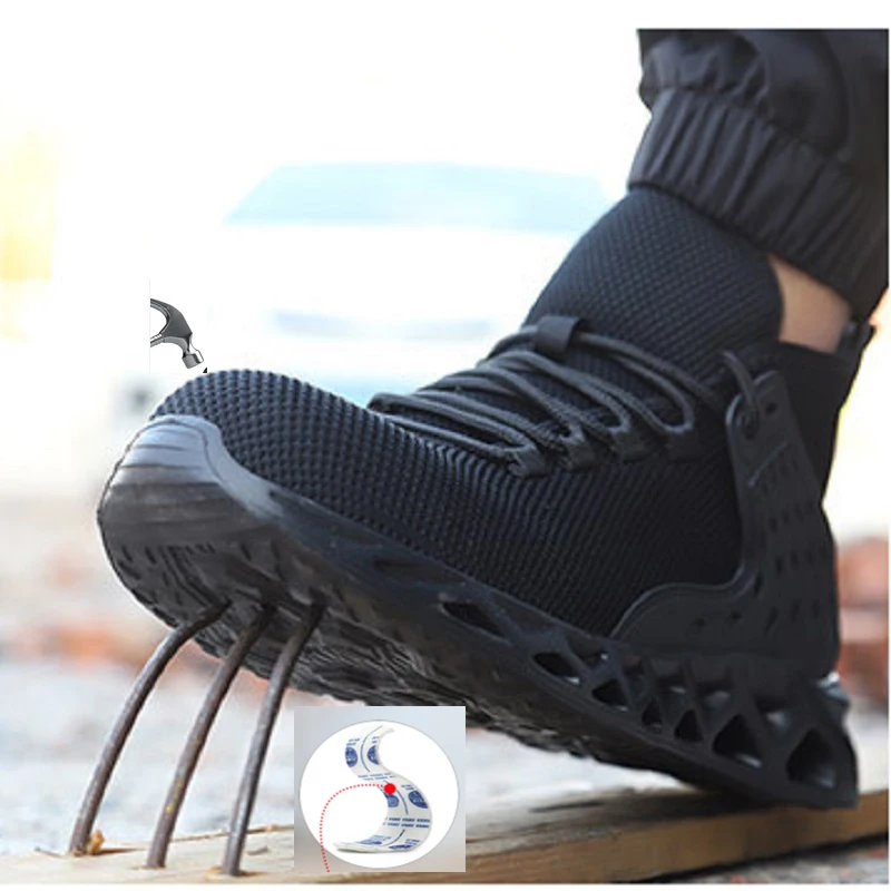 2021 Men Safety Shoes Metal Toe Indestructible Ryder Shoe Work Boots with Steel Toe Waterproof Breathable Sneakers Work Shoes