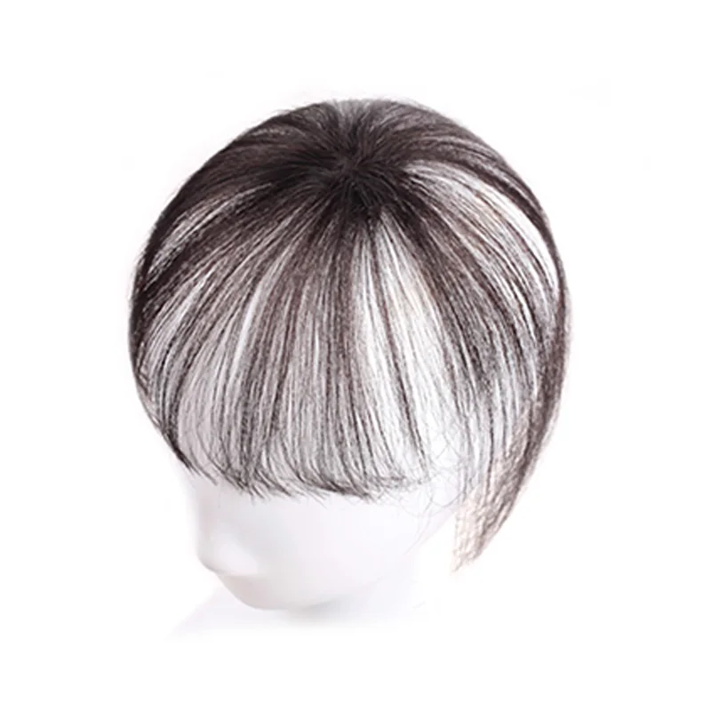 Neat Bangs Clip In Hair Extensions Remy protein filament Hair Bangs Topper Human Hair Bangs Clip on Real Hair on Headband Red-