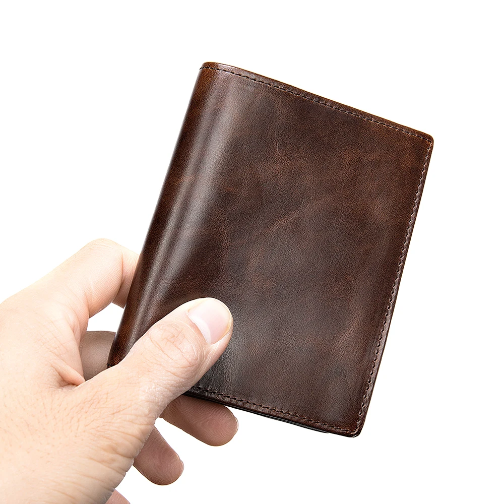 MVA Men's Wallets Leather Short Wallet RFID Anti-theft Pures Male Money Coin Pack Credit Cards Holder