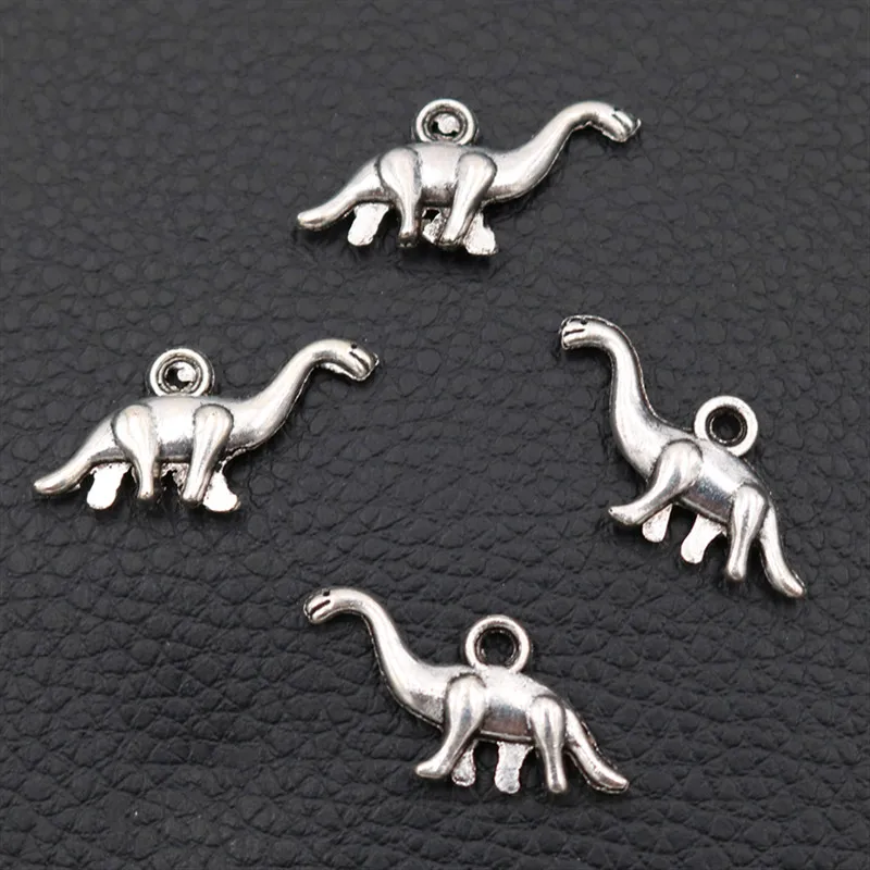 Dinosaur Charms, Diplodocus Pendant, 3D Mini Animal Charm, Tibetan Silver Charm, Dinosaur Fans Gift, DIY Jewelry Making,20pcs