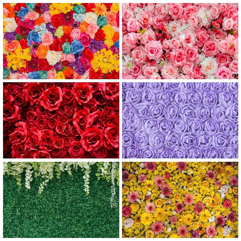 

Laeacco Wedding Flowers Photo Wall Backdrops For Photography Spring Blossom Flowers Party Stage Love Portrait Photo Backgrounds