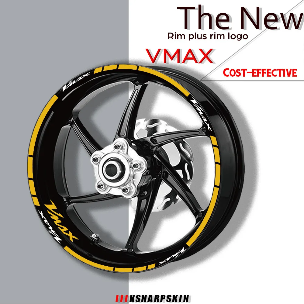 

Motorcycle wheel sticker front and rear tire logo reflective stripes kit stickers moto rim decal waterproof for YAMAHA VMAX vmax