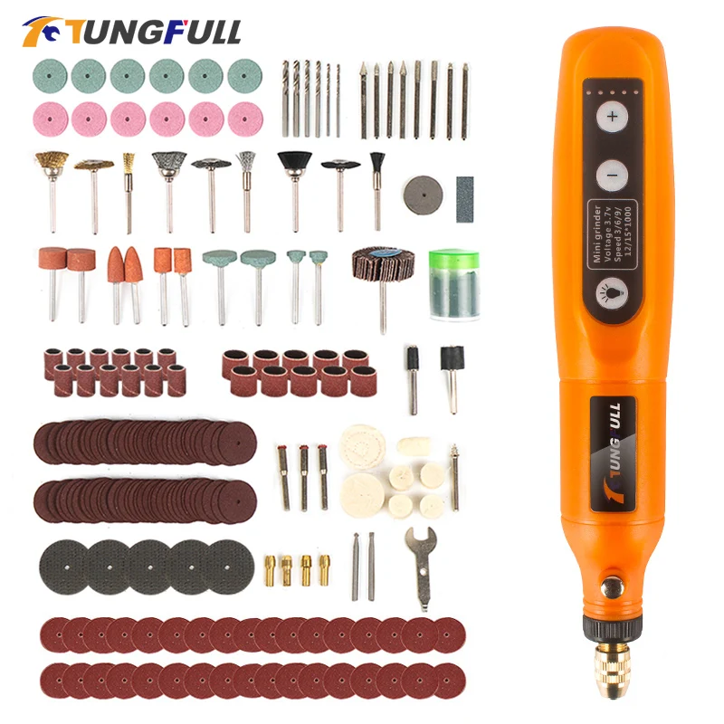 Cordless Rotary Tool Mini Dremel Drill 5 Speed Electric Mini Drill Power Tool Engraving Kit Drill Machine Grinding Accessories