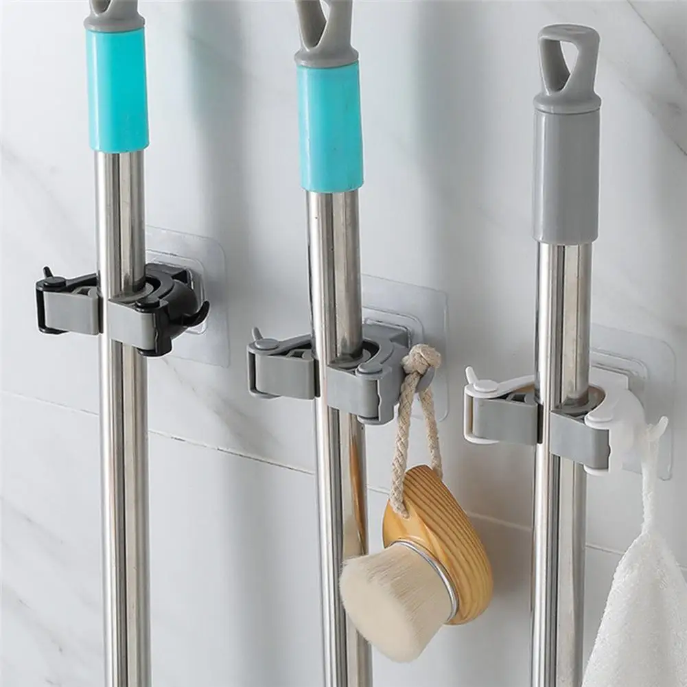 HOT SALES!!! Bathroom Wall Mounted Brush Broom Storage Holder Mop Hanging Hook Storage Rack Wholesale Dropshipping