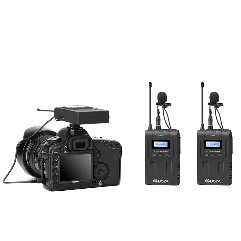 BOYA BY-WM8 Pro K1 K2 BY-WM4 Pro Microphone UHF Dual Wireless Condensador Microfone Interview Mic for iPhone DSLR Video Camera