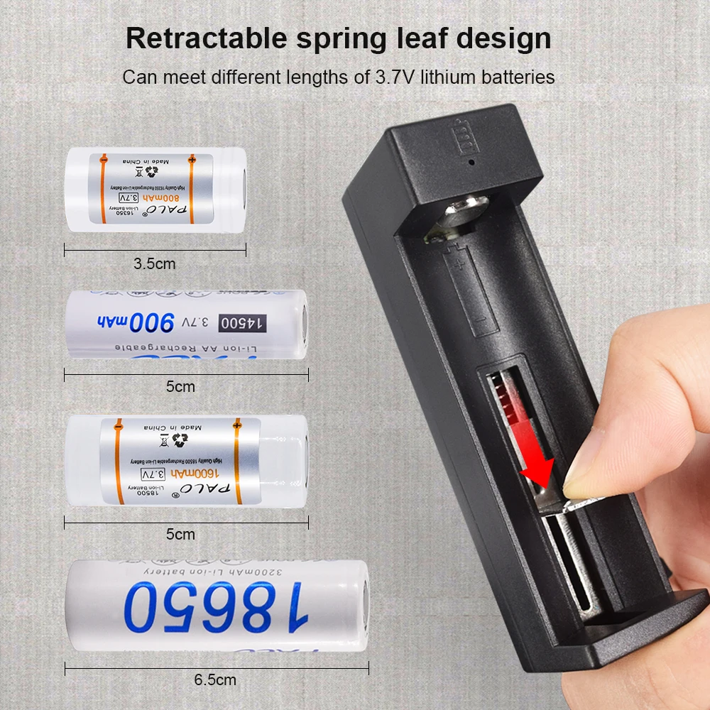 PALO 1/2/3/4pcs 3.7V 14500 AA battery li-ion rechargeable 14500 battery 900mAh+LED USB 14500 18650 battery charger
