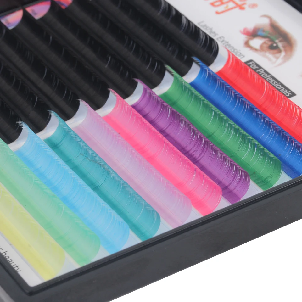 20 Rows 11 Colors Individual Eyelash Extension 0.07mm C/D Curl Faux Mink Eye Lashes Soft Volume Eyelashes Cilias Makeup Tool