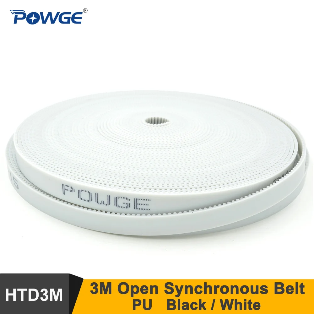 

POWGE 50meters HTD 3M Timing Belt Width 15mm HTD3M PU Open Synchronous Belt For CNC Laser Machine Cutting Machine 3M-15