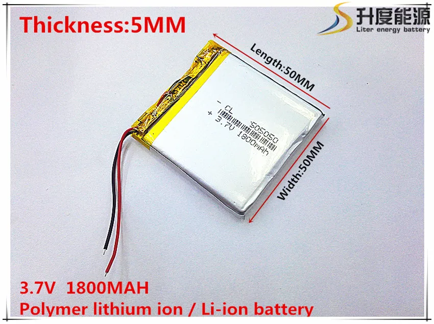 10pcs [SD] 3.7V,1800mAH,[505050] Polymer lithium ion / Li-ion battery for TOY,POWER BANK,GPS,mp3,mp4,cell phone,speake