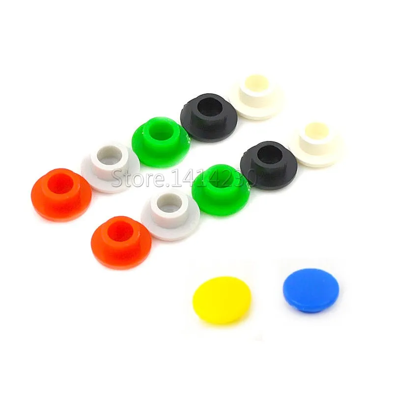 20Pcs 6X6X5/5.5/6/7mm Round Tactile Push Button Switch Cap Micro button Cap Momentary Tact Cap red gray blue black white yellow