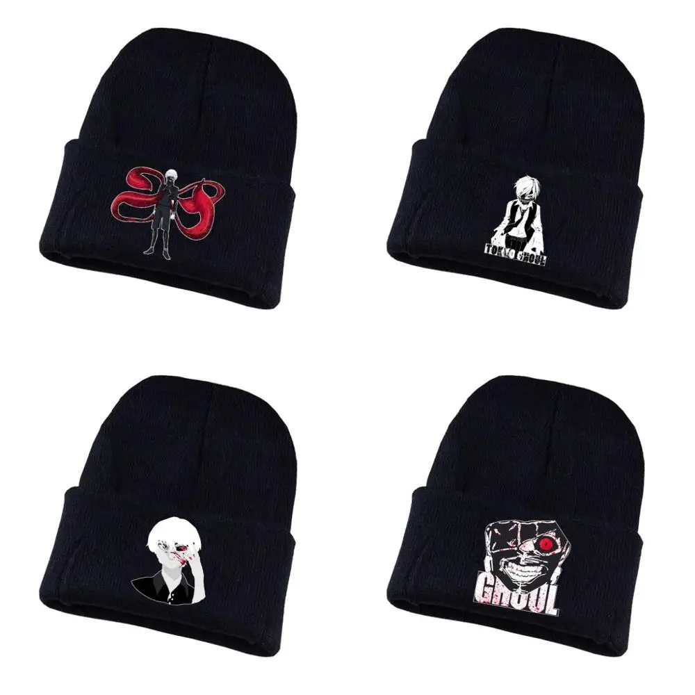 Winter warm hat anime Tokyo Ghoul Knitted hat hat Unisex Print Cotton hat teenagers winter Knitted Cap Beanies Cap