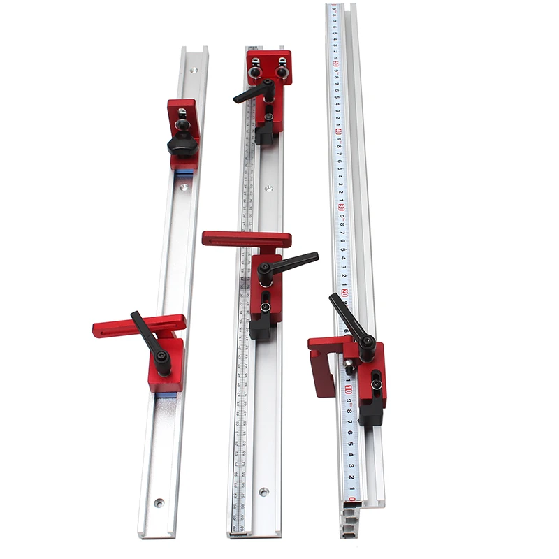 Lavorazione del legno T-track Stop T-Slot Limitatore Mitra in alluminio Track Recinzione Flip Stop Chute Locator Falegname Strumenti per banco da lavoro fai da te