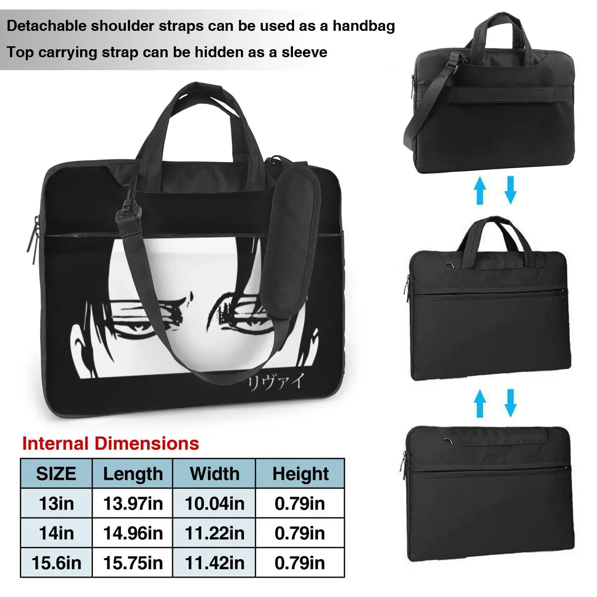 Japanese Anime Laptop Bag Case Vintage Bike Computer Bag Clutch Waterproof Laptop Pouch