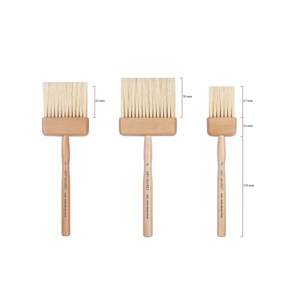 

Artsecret Multi-Purpose Oil Brush 2540 Big Head Anti-Drop Hog Bristle Hair Wooden Handle Art-Supplies Tools Aquarelle Gouache