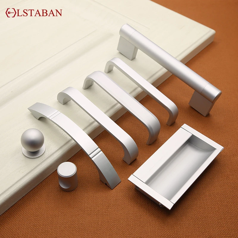 Modern And Simple Aluminum Alloy Hidden Concealed Knob Wardrobe Shoe Wine Cabinet Door Handle Furniture Hardware