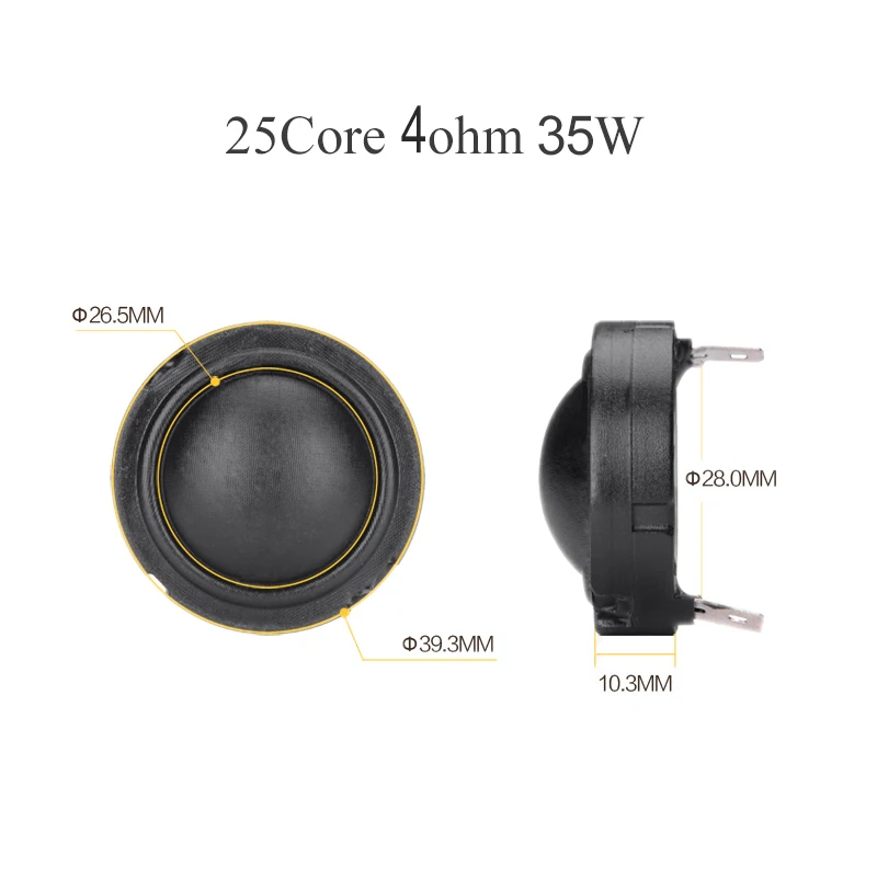 2 pcs ผ้าไหมฟิล์มทวีตเตอร์ลำโพง 6ohm 30 W 4ohm 35 W Treble โดมฮอร์น 25 core HIFI NdFeB รถทวีตเตอร์ Ultra Sound ลำโพงเสียง