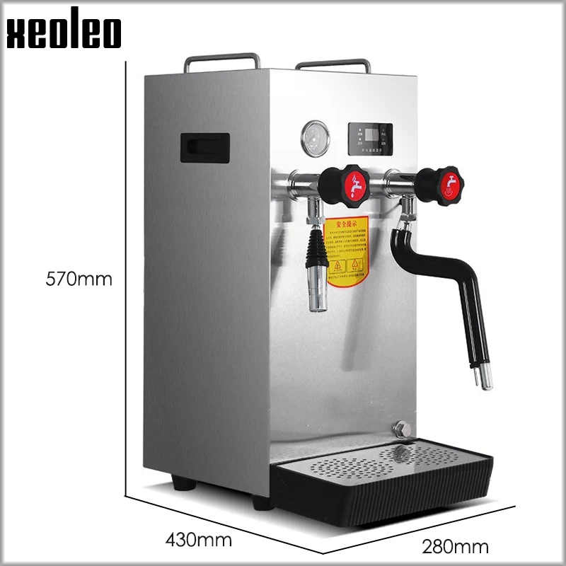 XEOLEO Commercial Milk Bubble Machine Espresso Boiling Water Machine 8L Milk Steamer Foaming Equipment Machine Coffee Maker