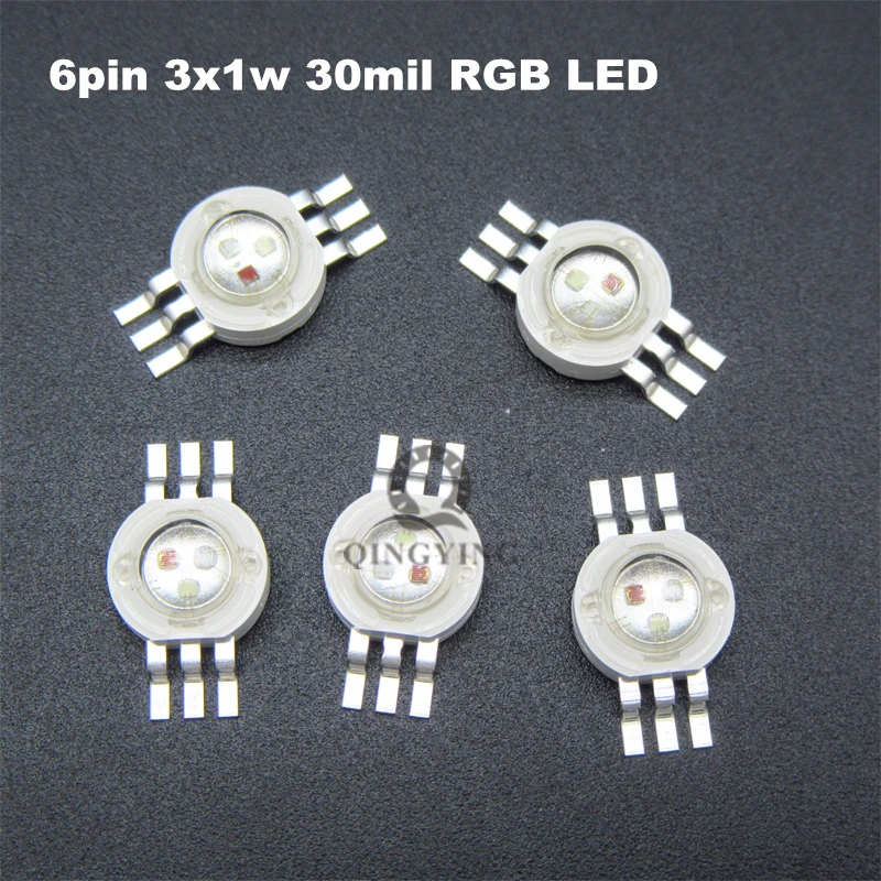 100pcs 1W 3W LED High Power LEDs Cold White Natural White Warm White RGB Red Green Blue Yellow Light Source
