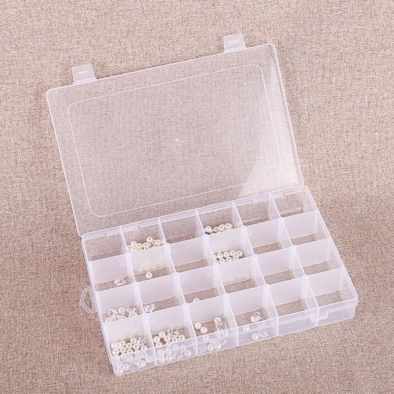 Multi Grid Transparent Jewelry Box Detachable Plastic Box Finishing Element Plastic Parts Storage Box DIY Accessories Container