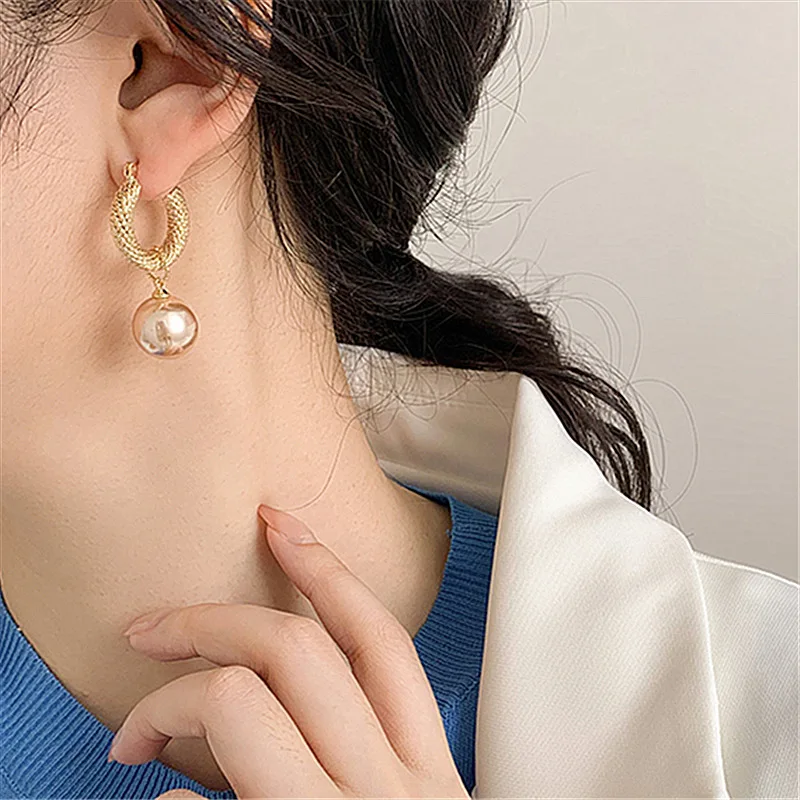 Neue Mode Koreanische Übergroßen Simulierte Perle Ohrringe für Frauen Böhmischen Runde Ball Elegante Hochzeit Ohrringe Schmuck Geschenke – Detail 36