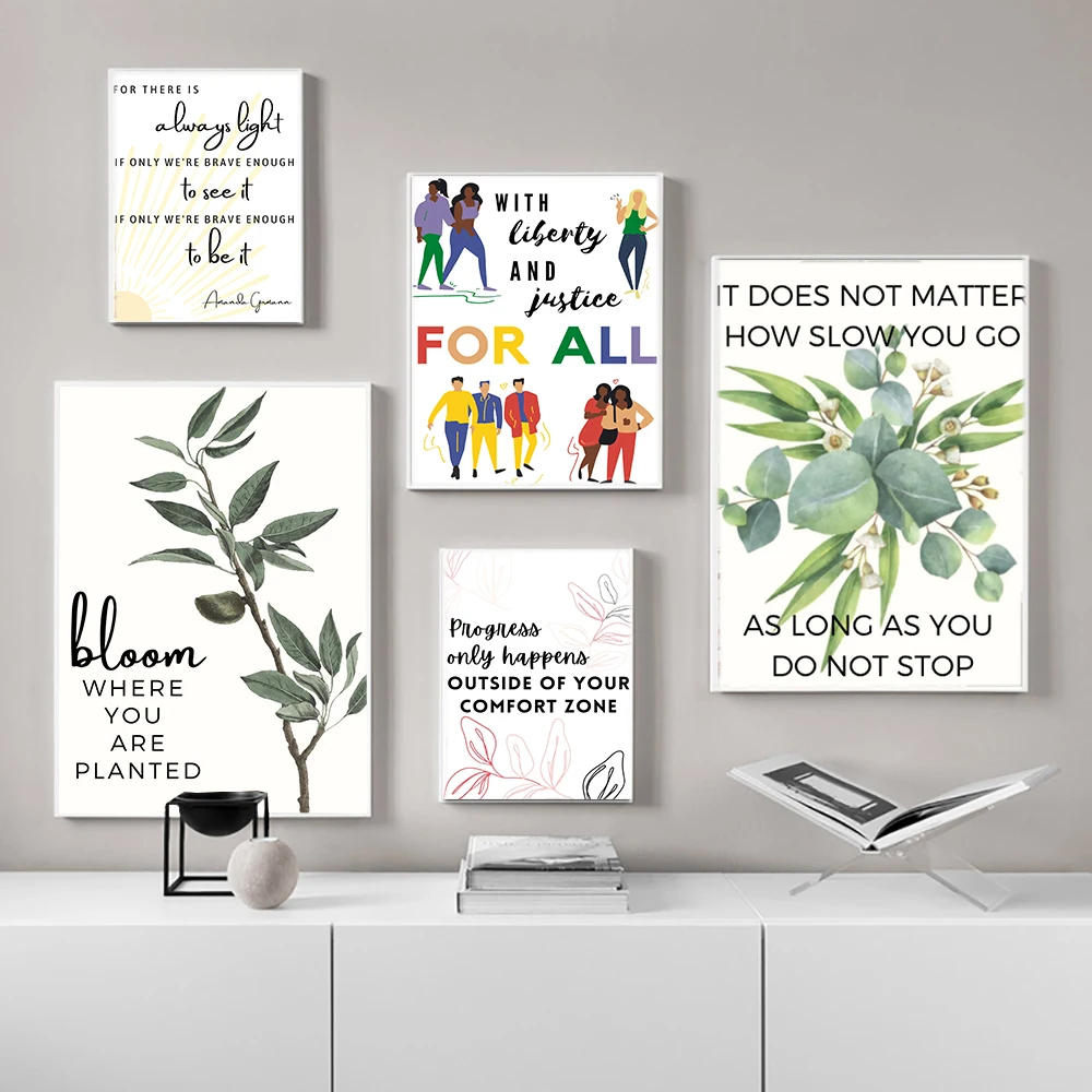 Kids Positive Affirmation Art Prints Mindfulness Poster Self Confidence Quotes Canvas Painting Wall Art Pictures Classroom Decor