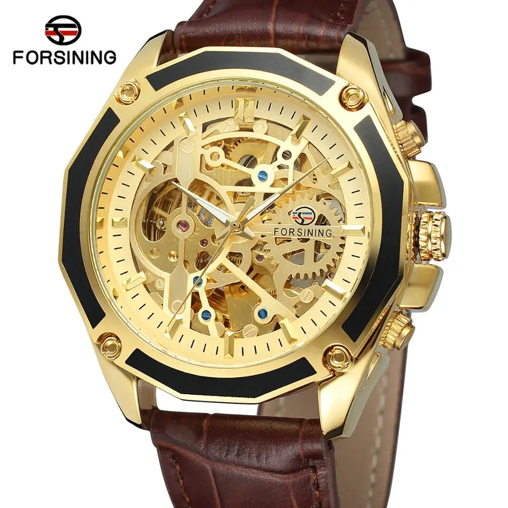 

FORSINING watch fashion trend noble leather belt casual luxury automatic man woman wrist mechanical watch