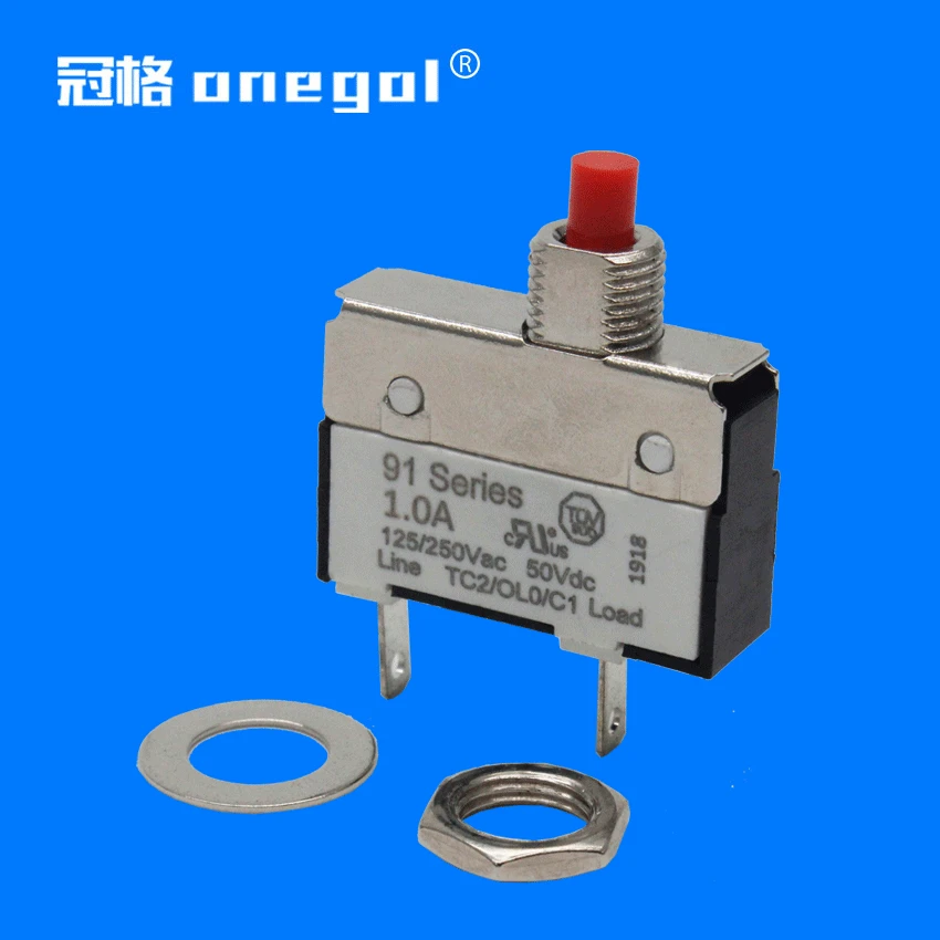 Push Button Reset Breaker Push Button Circuit Breaker 10A - Thermal Reset  Overload Protector 125-250V AC Snap Circuits 10 PCS 98 series 25A 250V Manual Reset Thermal Overload protector