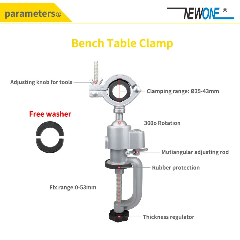 Aluminum Table Bench Top Vise Vice Universal Swivel Clamp 360° Rotating Electric Drill Stand Fixture Multifunctional Bracket Rot