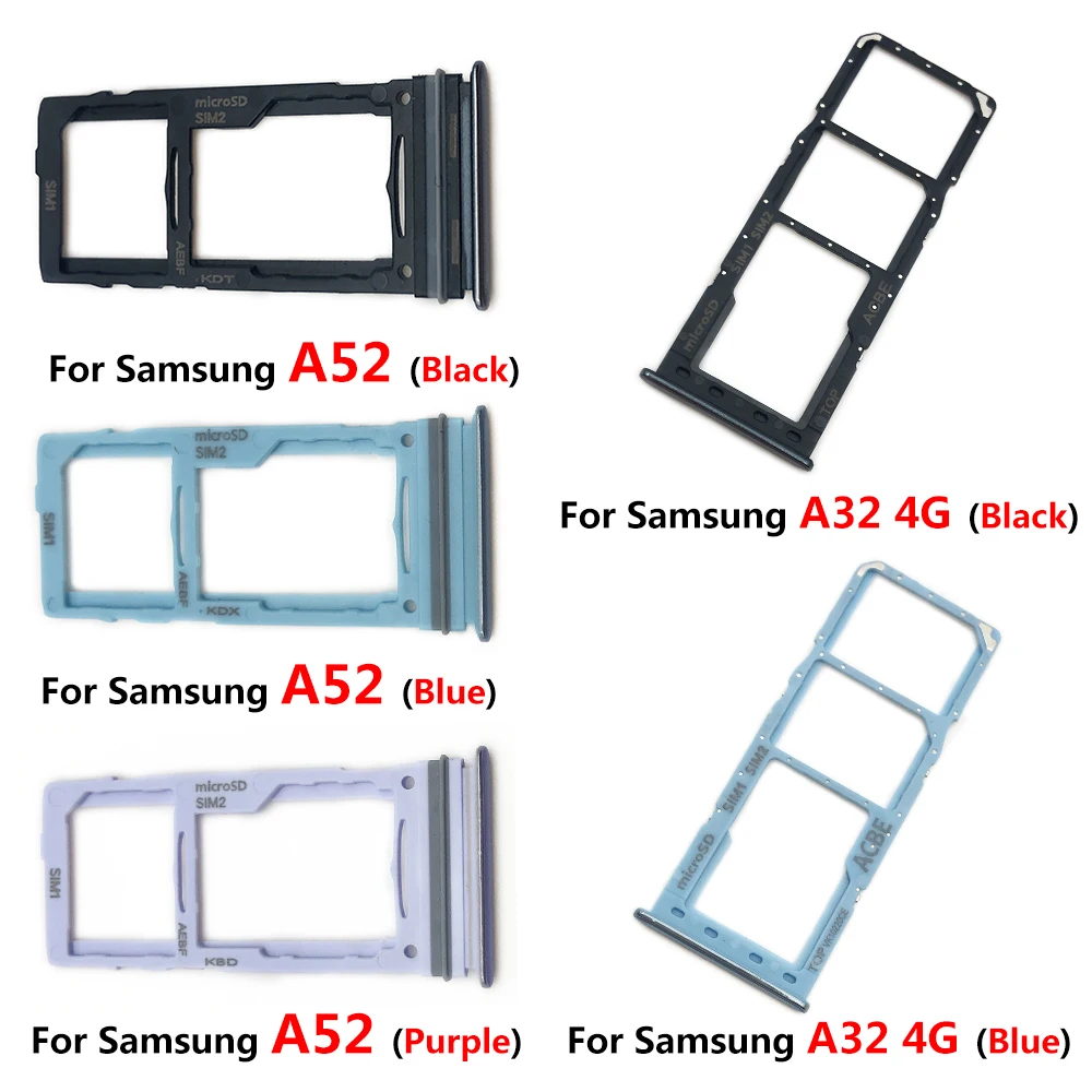 New For Samsung  A32 4G A52 A72 A32 5G Replacement Repair SIM Card Slot SD Card Tray Holder Adapter + Pin ( Dual Card )