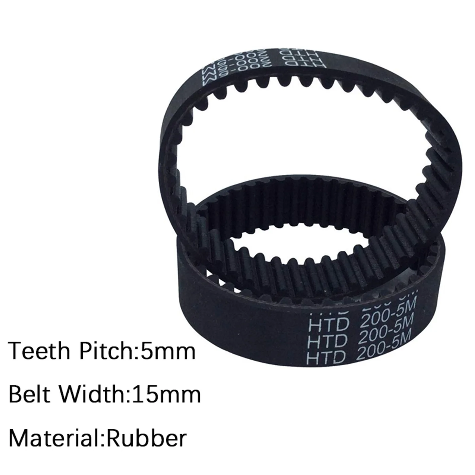 HTD 5M Timing Belt, 180/200/205/225/230/240/245/250/255/260/265mm Length, 15mm Width, Toothed Belt Closed Loop Synchronous Belt