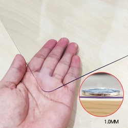 Thickness 1.0mm Tablecloth Waterproof Oil-proof Soft Glass PVC Tablecloth Transparent Home Decor Table Mat Kitchen Table Cover