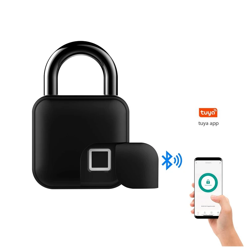 Fingerprint Padlock Tuya Bluetooth Waterproof Smart Padlock Cabinet Lock Cabinet Lock Dormitory Anti-Theft Bag Luggage Lock