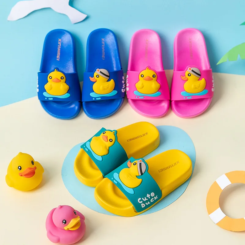 2024 New Cute Kids Slippers Duck Slippers Children Baby Home Slippers Waterproof Breathable Non-slip Boys Girls Home Shoes