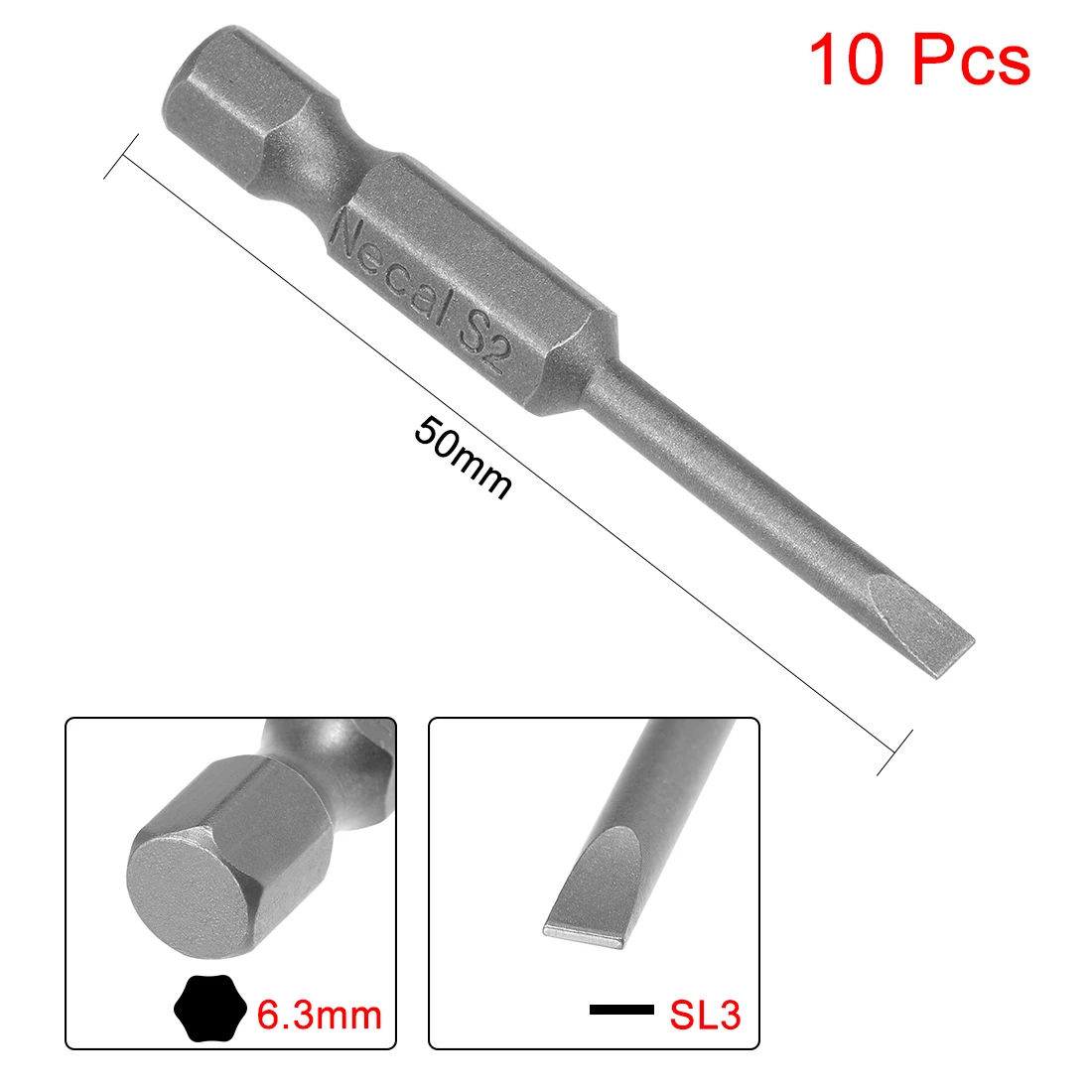 uxcell 10Pcs 3mm Slotted Tip Magnetic Flat Head Screwdriver Bits 1/4 Inch Hex Shank 2-inch Length S2 Hand Tool набор отверток