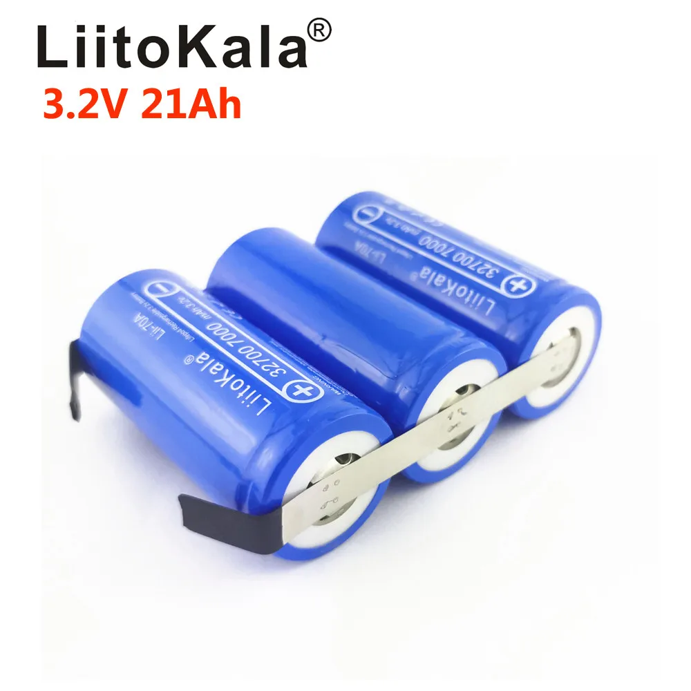 LiitoKala 3.2V LiFePO4 32700 bateria 14Ah 21ah 28ah 35ah 24Ah ciągłe rozładowanie maksymalnie 55A bateria wysokiej mocy + arkusze niklu