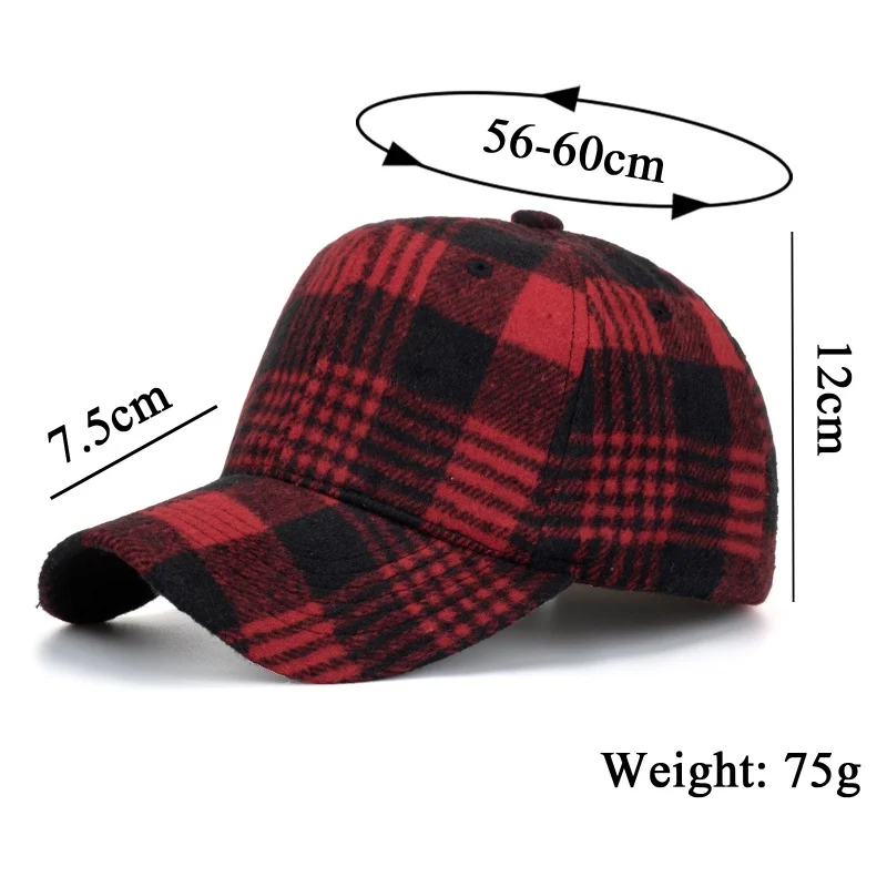 Plaid Baseball Cap For Men Women Visor Hat Adjustable Outdoor Sports Sunhat Baseball Cap hat Sports Sunhat Baseball Cap hat