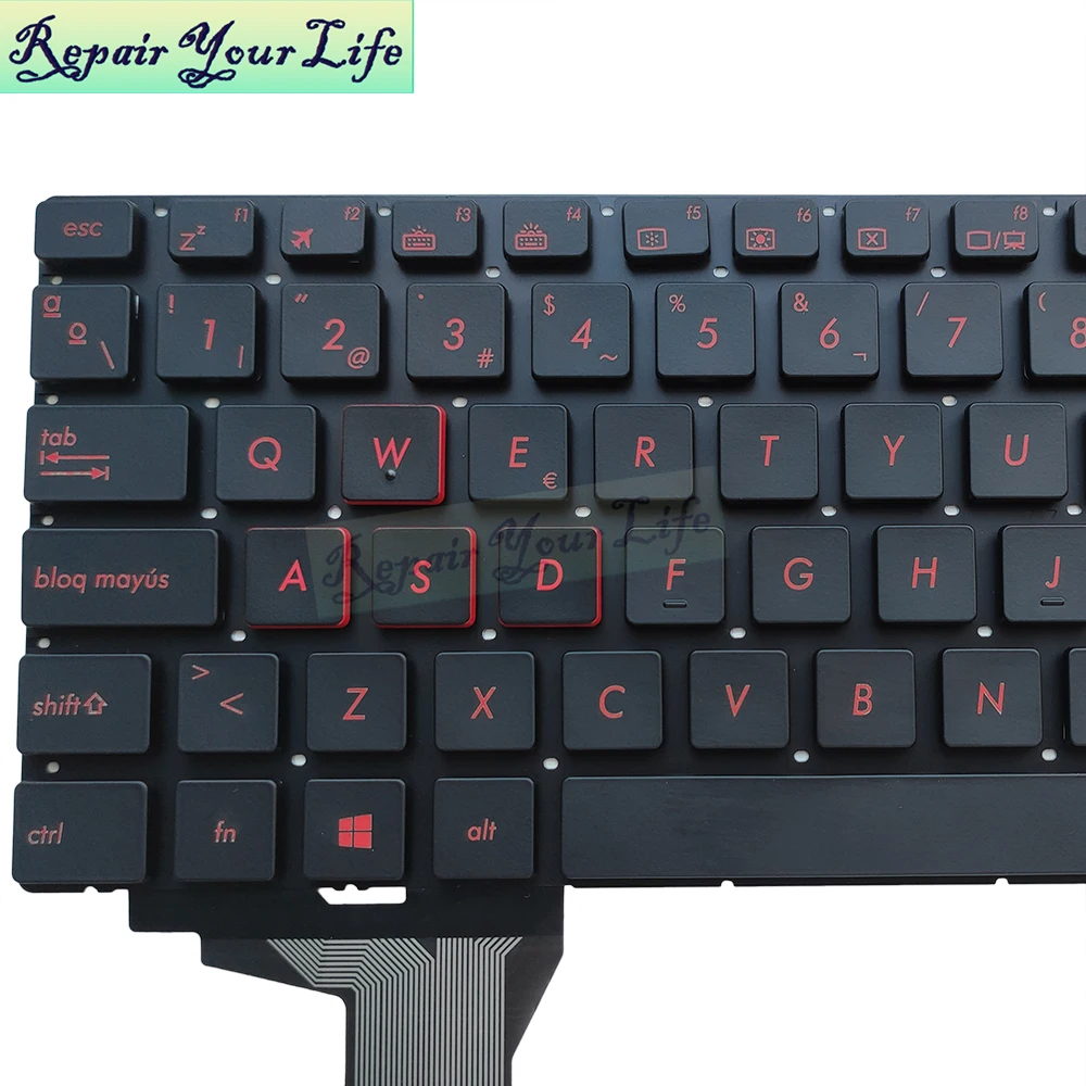 Notebook Spanish Keyboard For Asus ROG GL552 GL552VL GL552V GL752 GL752VM VL VW G551 ZX50 SP ES Laptop Replacement Keyboards New